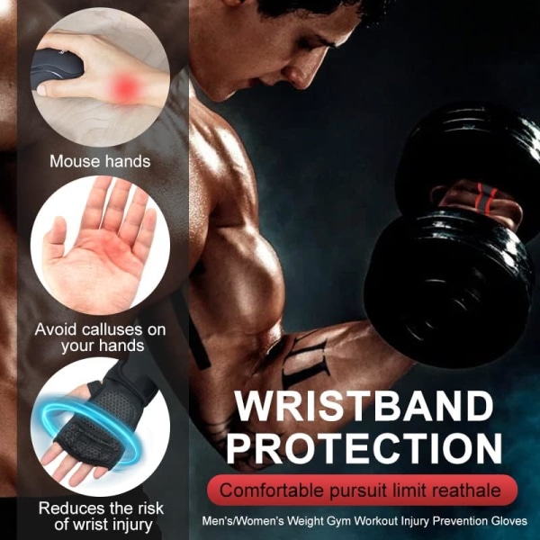 (L) Bodybuilding Handskar Fitnesshandskar Män och Kvinnor Gymhandskar Br