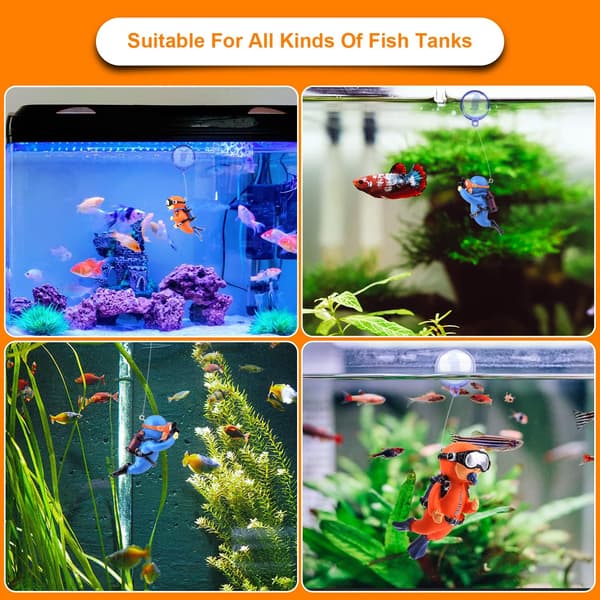 Sæt med 2 Akvarium Tilbehørs Dekorationer, Akvarium Dekoration Sød