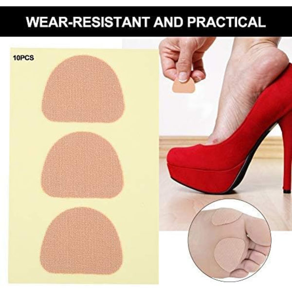 30 stk. 4,5 x 3,5 cm Strikket Adhæsiv Pedi-Pad Anti-Slid Hæl Puder S
