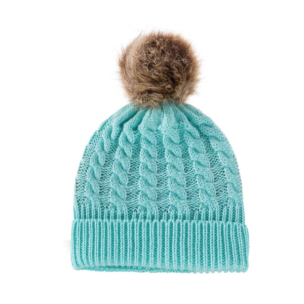 Barnens 2-delade Vantar Stickad Hatt Ull Enfärgad Twist Varm