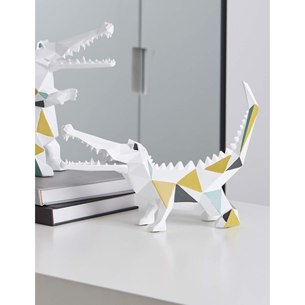 Konstkrokodil Dekoration Djurstatyett Figuriner Konst Resin Skulptur