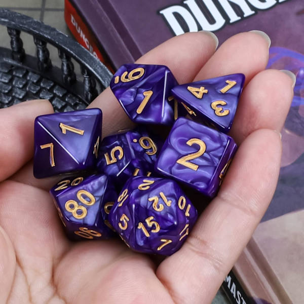 DND Polyhedral Terninger Sæt med Terningpose til Dungeons and Dragons RP