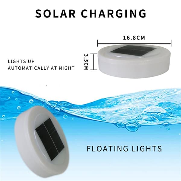 Solcelled Flydende Pool Lys - IP68 Vandafvisende Badekar Varmt
