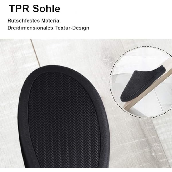 Svarta Unisex Memory Foam Tofflor för Män och Kvinnor Varma Wate DXGHC