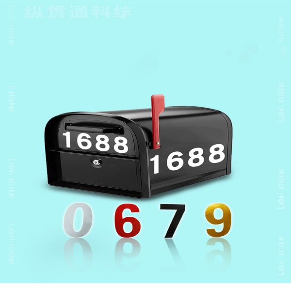 Reflekterande brevlåda siffror Sticker Decal Die Cut Classic Style Vi