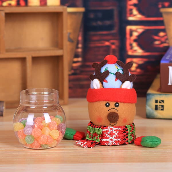 5 st Klar Plast Julgodisaskar Gammal Snögubbe Älg Presentask