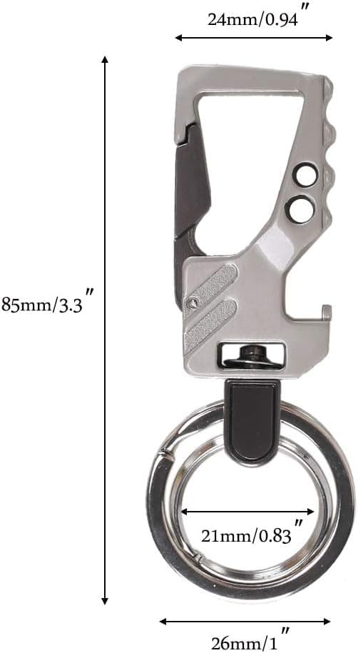 2-pack Nyckelring för män, bilkarbinhake, flasköppnare, metallnyckel