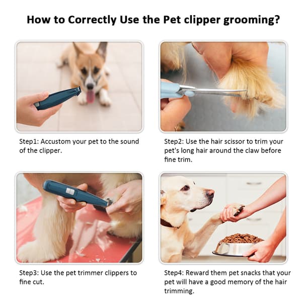 Pels Trimmer med LED-lys, Professionel Hårtrimmer til Hunde