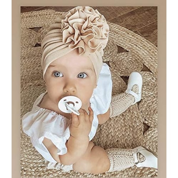 5 stykker Babypiger Turban Hatte Turban Bun Knot Sød sløjfe Beanie C