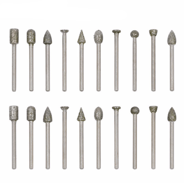Diamanthøvlefræser, 20 stk. Diamanthøvle Sæt 1/8\" Skaft, Ro