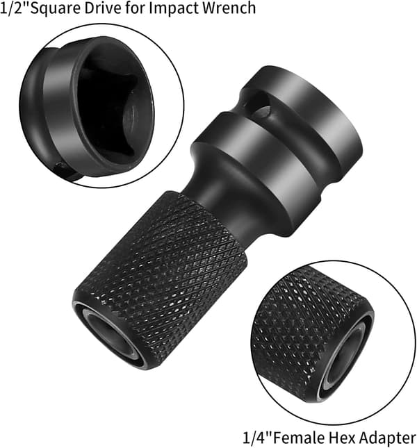 3-pak 1/2\" Sokkel til 1/4\" Hex Schaft Adapter - Slagmutteradapter
