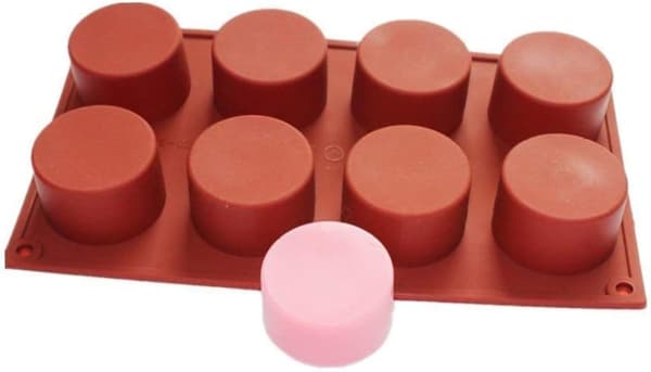 Kakebakeform 8 Hule Rund Sylinder Kolonne Silikon Håndverk Ma