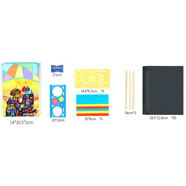 Scratch Paper Kit Kreativ Sød DIY Scratch Art