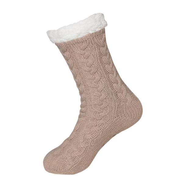 3 paria vaalean kahvin värisiä lämpimiä sukkia paksunnettua samettia anti-sk
