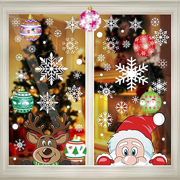 Rulla glasfönster snöflinga dekoration lykta jul klistermärken