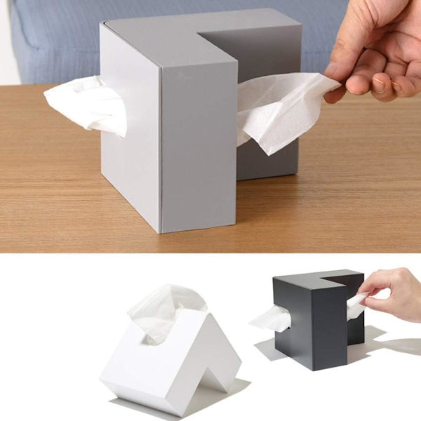 Porta Facial Tissues med Kleenex Cube for Toalett, Bad, Sengesidebord, Kontor eller Bord, Grå