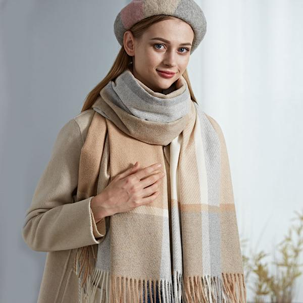 Ullhalsduk för kvinnor, mångsidig sjal, tjock cashmere, varm halsduk