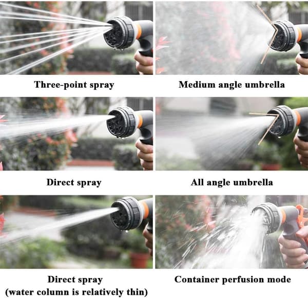 2 Vannpistoler, Vanningsspray med 8 vanningsmoduser