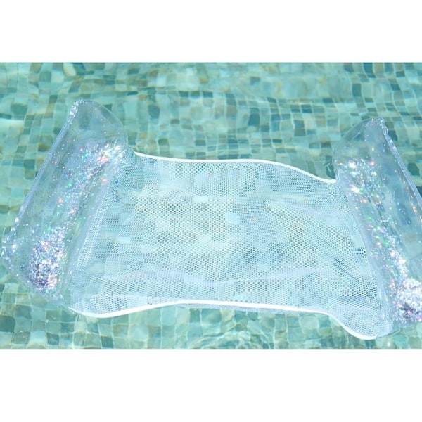 1 kpl (130*70 cm) PVC läpinäkyvä lepotuoli, taitettava puhallettava riippumatto kelluva rivi, sopii uima-altaaseen P