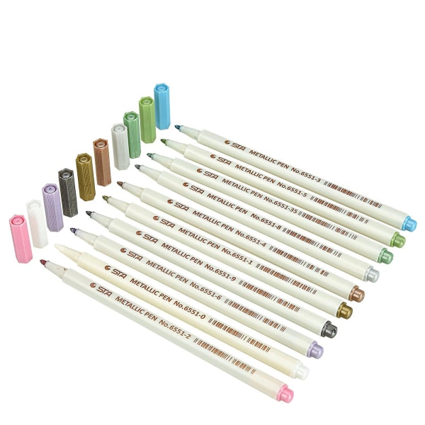 10 stycken vattenbaserad metallpenna för målarpenna för gästbo