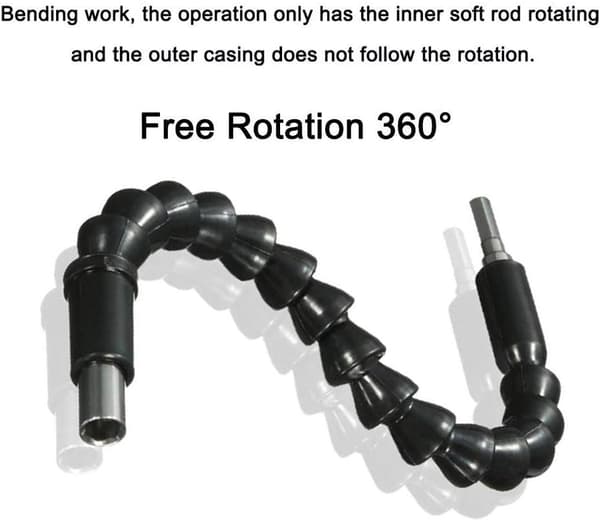 Sett med 5 fleksible bits for elektrisk hånd- og kraftdrill 30 cm