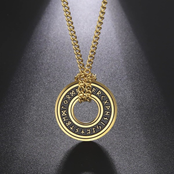 Viking Runes Halsband Antik Nordiska Runor Hänge Halsband Runisk