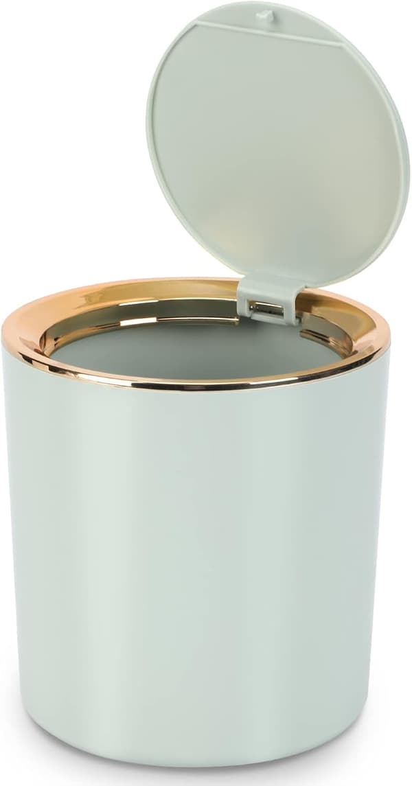 Bordssopbehållare med lock, Mini plastsoppurka, Liten soppurka