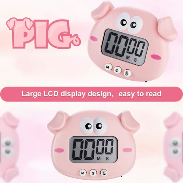 2 stk. Køkken Timer Magnetisk Dyr Digital Nedtælling Tid DXGHC