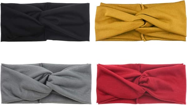 4 stycken hårband för kvinnor, antika blommor, elastiskt hårband, korsat C