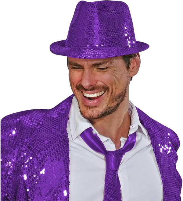 Filthat med glitter, guld, til temafester eller karneval, Par