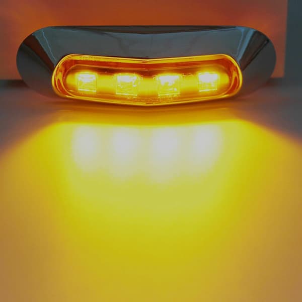 10x Amber 4 LED Side Clearance Marker Light For Bil Lastebil Tilhenger