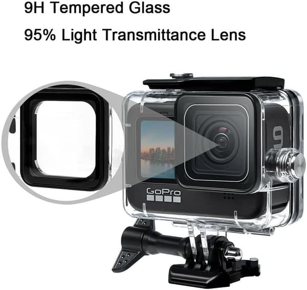 Vandfast etui til GoPro Hero 9 Hero 10 Actionkamera Sort 148f