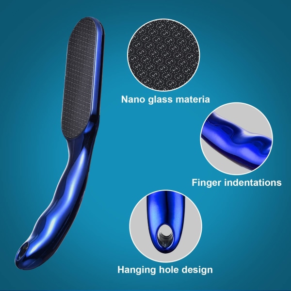 Glass Foot File for Dead Skin - Foot Callus Remover with Glass En