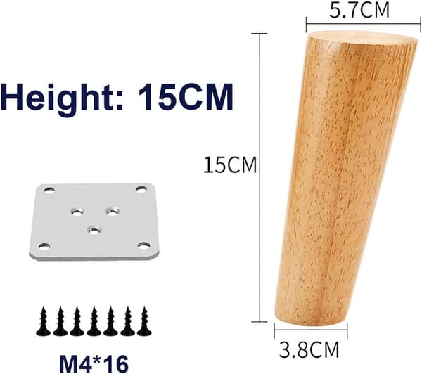 15CM Träfärgade Sneda Koniska Stabila Trä Möbelben L