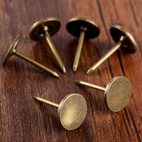 100 stk Polstringssøm Tommelspiker Vintage Stil Flat Head Jern Uph