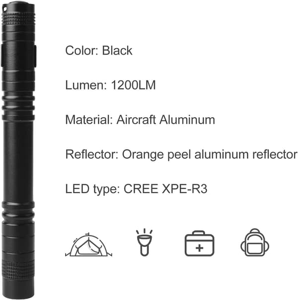 2 kpl kirkkaita LED-taskulamppuja, mini-kynän muotoinen kannettava taskulamppu