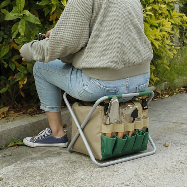 Multifunksjonell flerlommet avtakbar bag knepute for hagearbeid