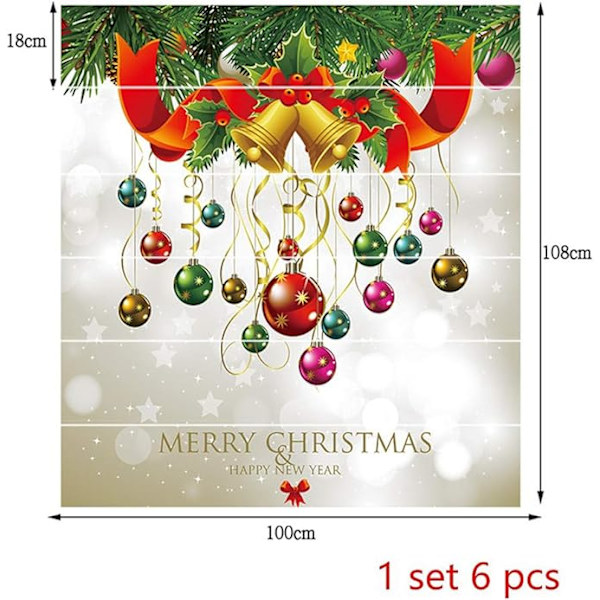 3D Julestrappe Klistremerker - 6 stk/sett Juleperle Trappe