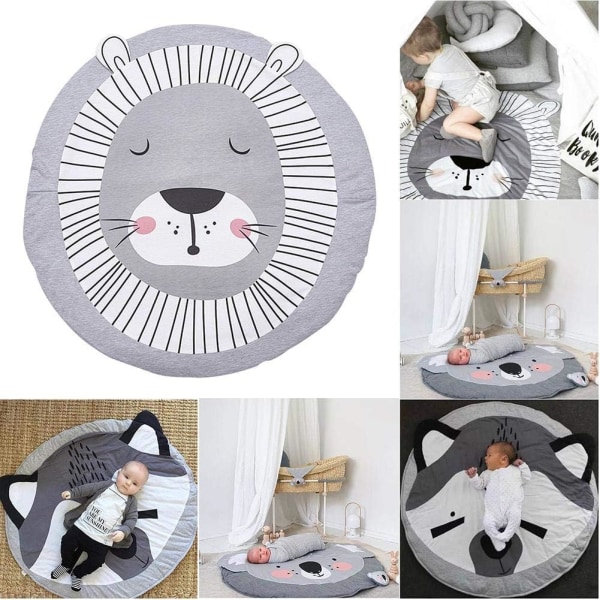 Babykrypmatta Lekmatta för Barn Rund Anim DXGHC