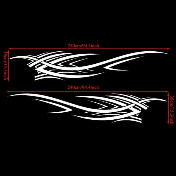 2 st 94,4'' Universella Flame Graphics Bilkropps Sidosticker F