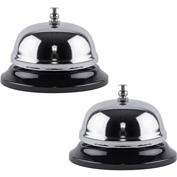 2-pack Klocka för reception 3,35 tum Silver Metall Rostfri Ring