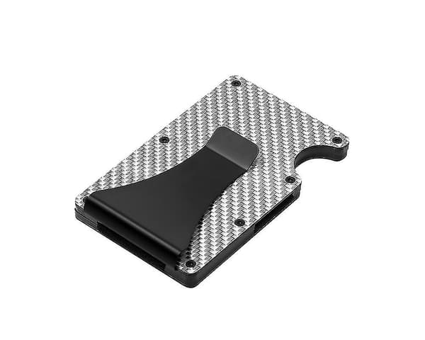 Mænd RFID Blokerende Slank Pengeclips Carbonfiber Kreditkort Holder