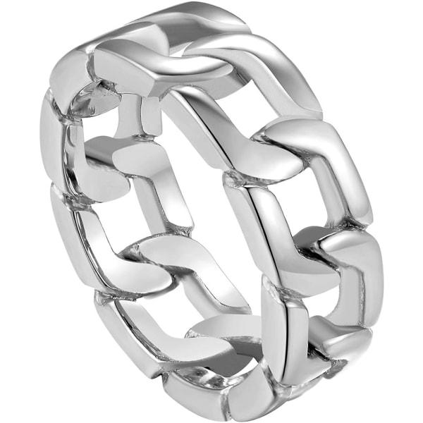 Men's Stainless Steel Rings - White/Black Gothic Link, Rock Bike