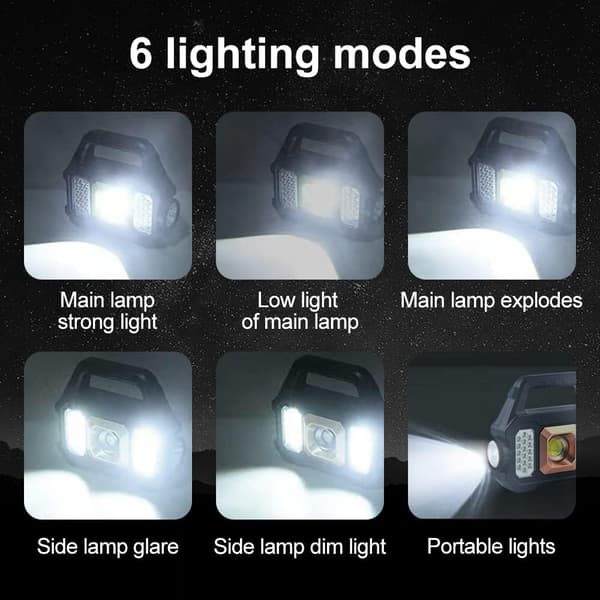 Solcelled Campinglys, Solcelled LED Lommelygte Genopladelig Campinglampe