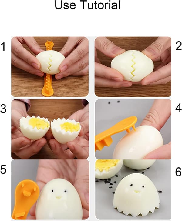 4 Eggkuttere, Blomsterformet Eggverktøy, Kokt Eggkutting