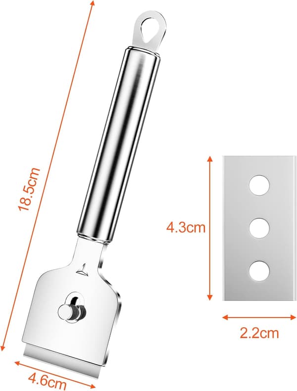 Profesjonell glasskeramisk kokeplate skrape med 4 metallskiftbare blader