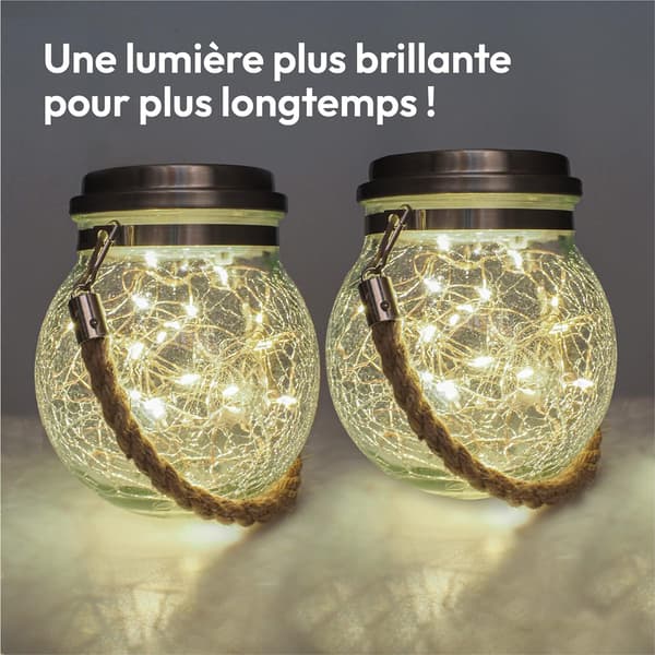 Solcelle Glas Hængende Lys - Sæt af 1 - Udendørs Solcelle Lampe - H