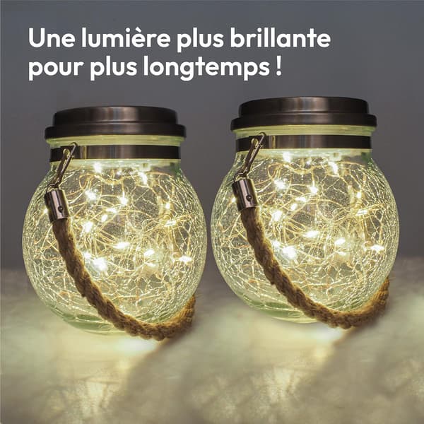 Solcelle Glas Hængende Lys - Sæt af 1 - Udendørs Solcelle Lampe - Hængende