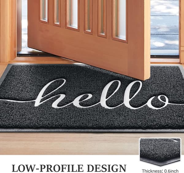 Dørmatte (29,5\"x17,7\", Sort), Holdbar Velkomstmatte Lav Profil