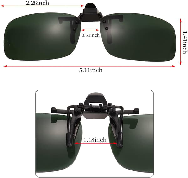 3-pack Clip-on Solglasögon Polariserad Clip-on Flip Up Solglasögon